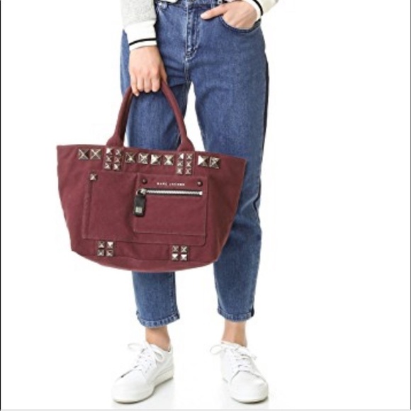 Marc Jacobs canvas chipped studs tote bag - Picture 3 of 8